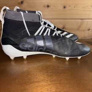 Adidas Adizero Men’s Size 13 Football Cleats Impact Black White Lace-Up